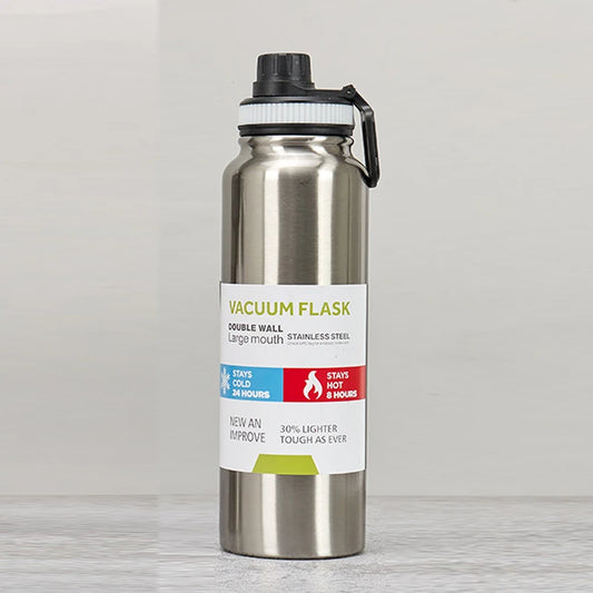 Wide Mouth Vacuum Flask - Silver / 600ml / Bottle Only
