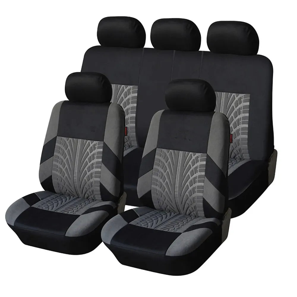 Universal Fabric Car Seat Covers - Gray / Full Set