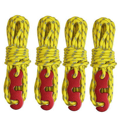 Reflective Tent Guy Lines - Yellow 4pcs