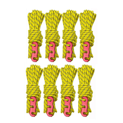 Reflective Tent Guy Lines - Yellow 8pcs