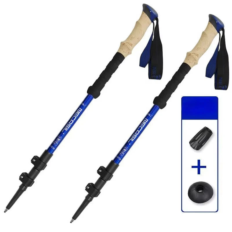 Telescopic Trekking Poles - Blue