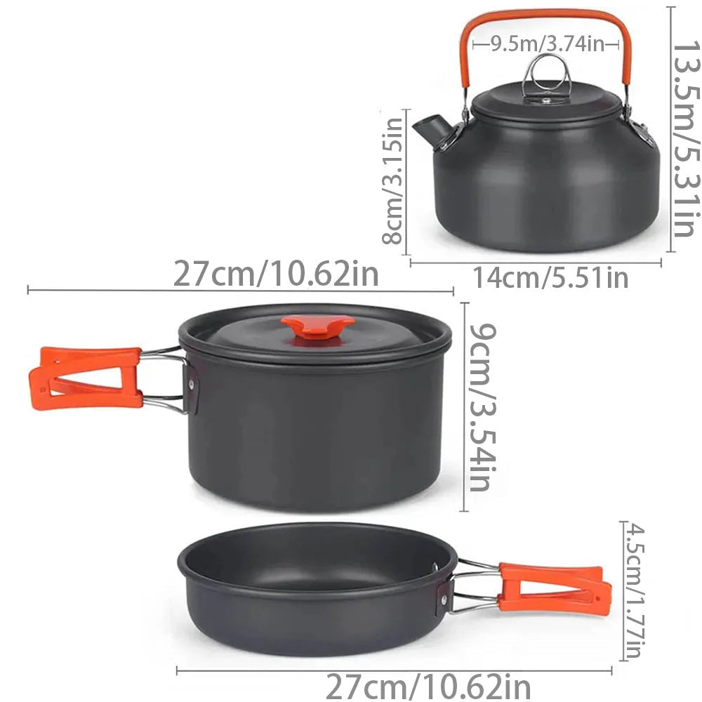 Camping Cookware Set with Kettle