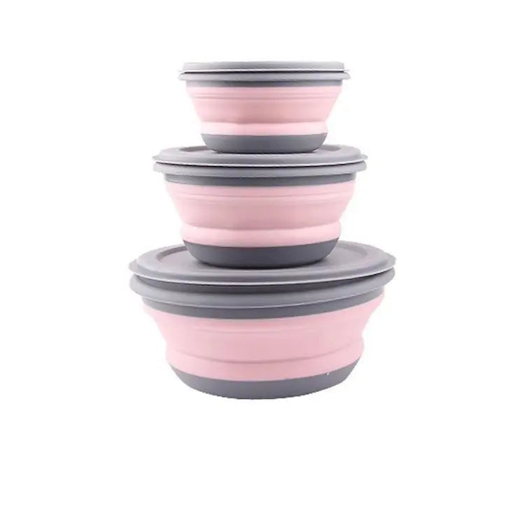 Collapsible Camping Bowl Set - Pink