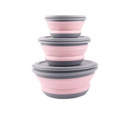 Collapsible Camping Bowl Set - Pink