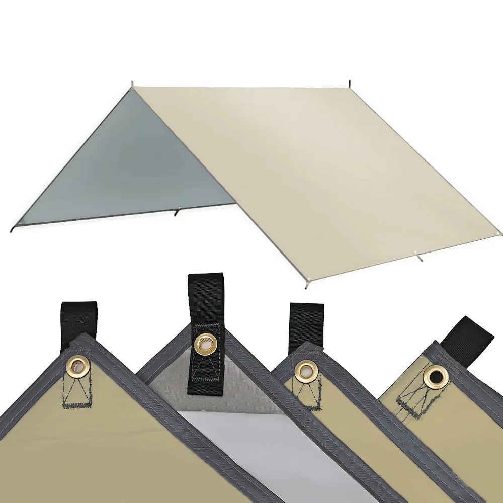 Lightweight Camping Tarp - Light Khaki / 4x4m