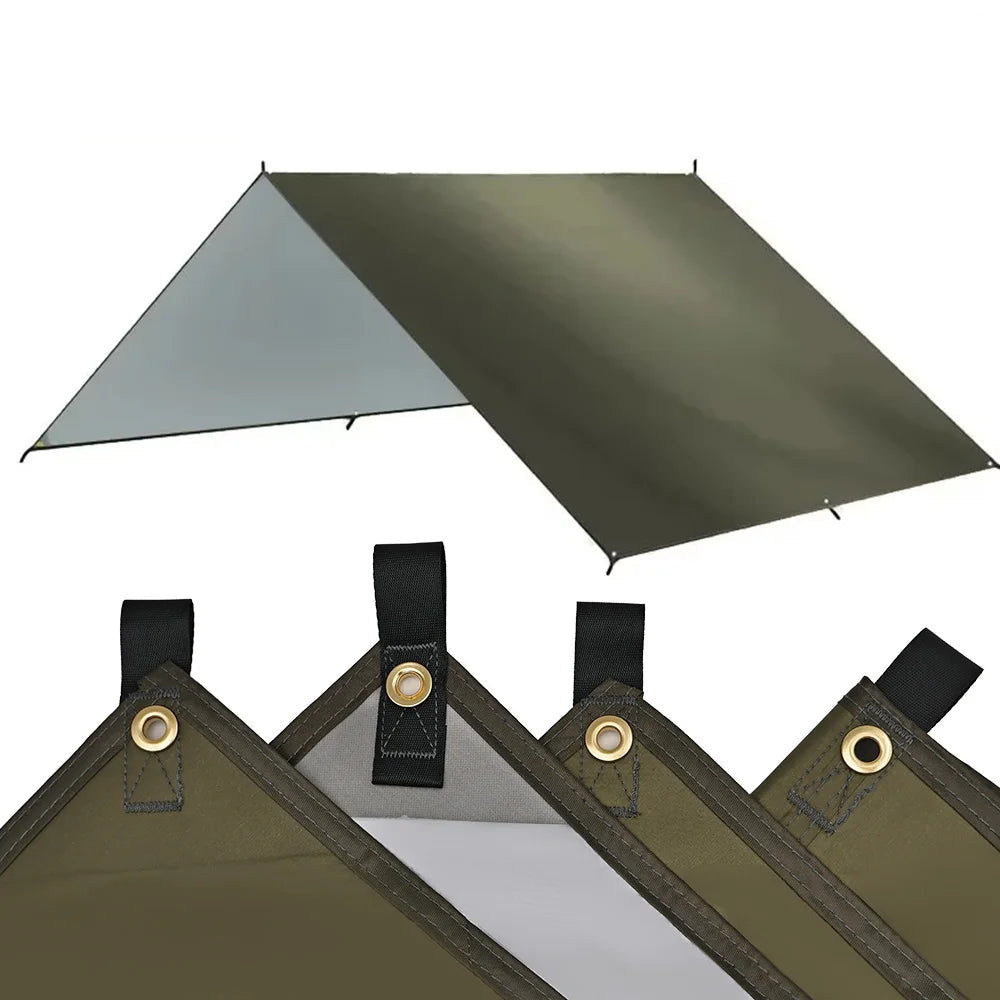 Lightweight Camping Tarp - Olive Green / 4x4m