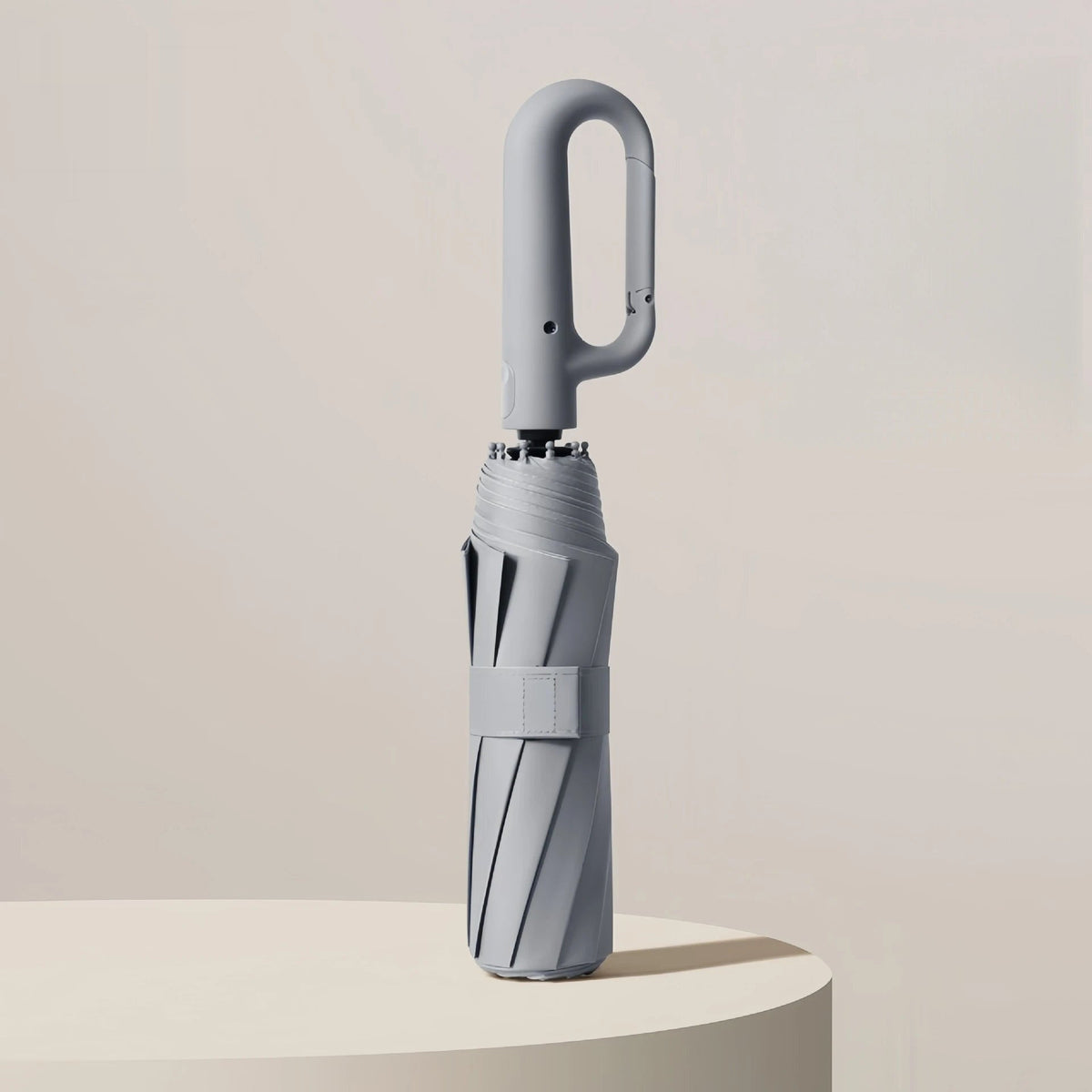 Ring Handle Automatic Umbrella - Light Gray