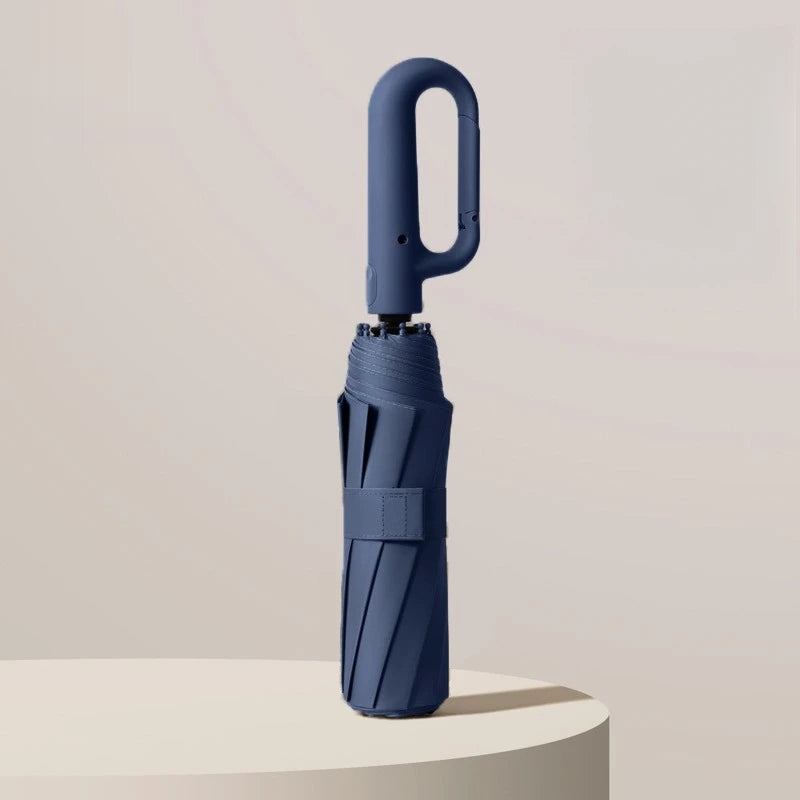 Ring Handle Automatic Umbrella - Navy Blue