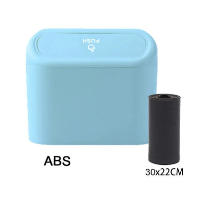 Car Trash Can with Lid - Blue