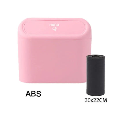 Car Trash Can with Lid - Pink