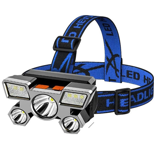 Five Beam Rechargeable Headlamp - front view