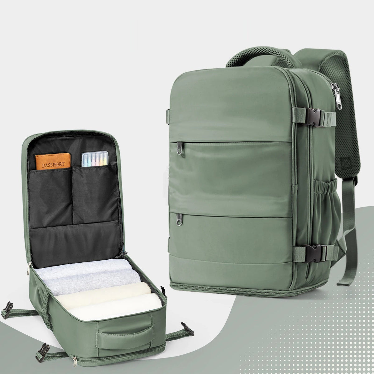 Clamshell Cabin Backpack - Olive Green
