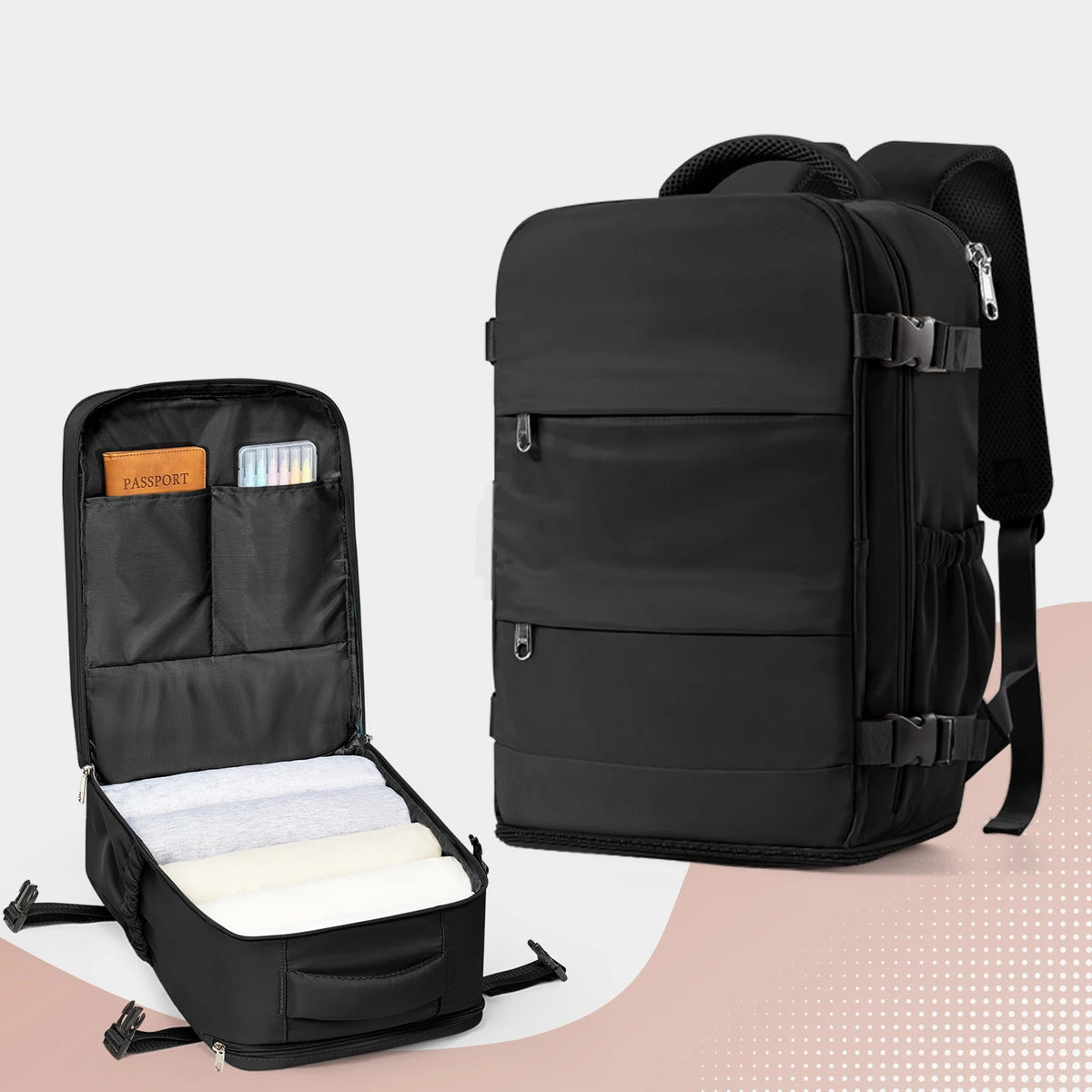 Clamshell Cabin Backpack - Black