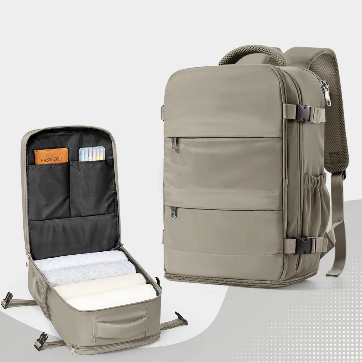 Clamshell Cabin Backpack - Grey Brown