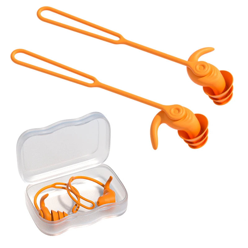 Corded Swim Ear Plugs - Orange