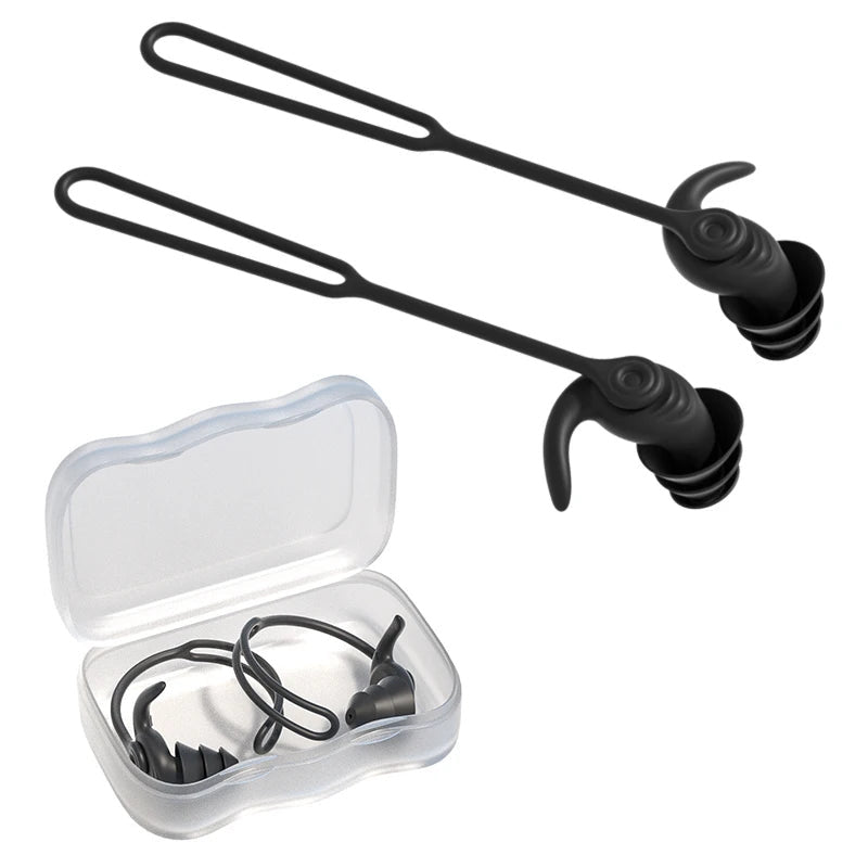 Corded Swim Ear Plugs - Black