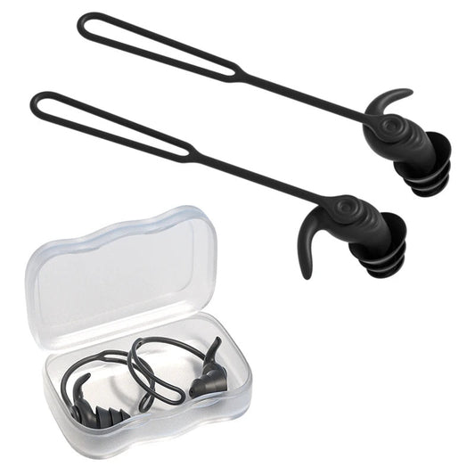 Corded Swim Ear Plugs - Black
