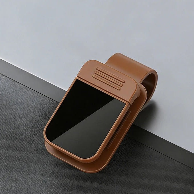 Sun Visor Glasses Clip - Brown