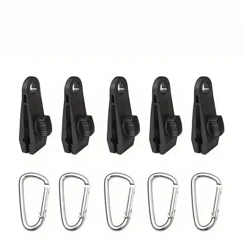 Tarp Clips with Carabiners - front view